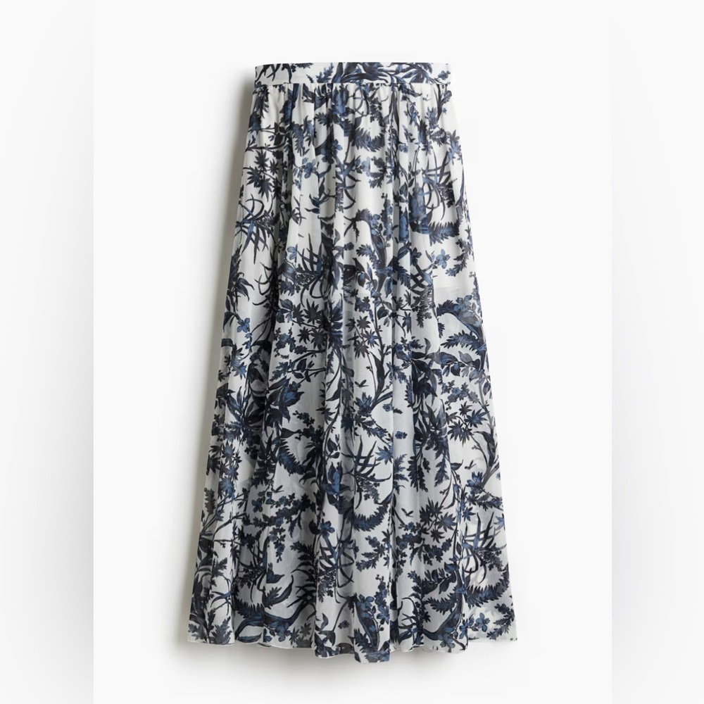 H&M Monochrome Floral Maxi Skirt